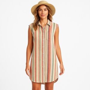 Old Navy Striped Linen Dress/Beach Coverup